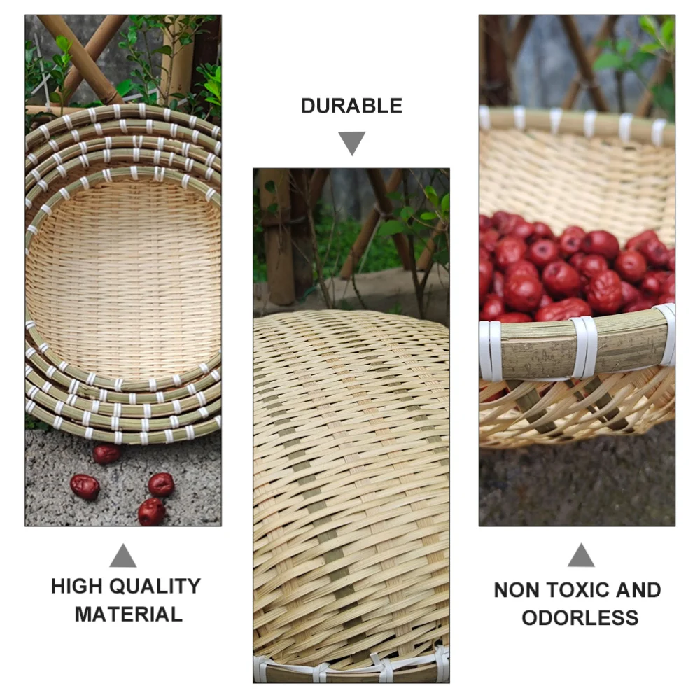 

1 Set of Delicate Bamboo Storage Basket Bun Basket Bread Basket Storage Holder
