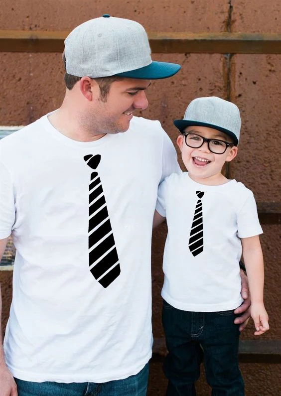 

Gentleman Bow Tie Funny Print Casual T Shirt for Boys Son and Father Hip Hop Kids T-shirt Teen Summer Family Matching Clothes