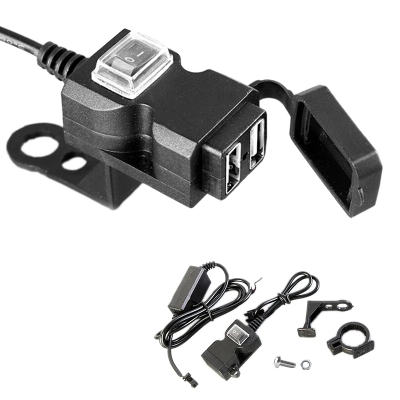 

12V водонепроницаемый мотоцикл двойной USB зарядное устройство розетка адаптер