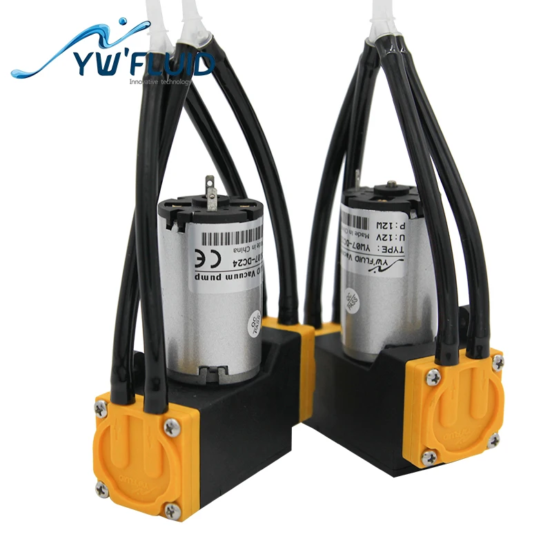 YWfluid YW07 DC 12V/24V Максимальный расход 10L/мин мини мембранный вакуумный насос с кистью