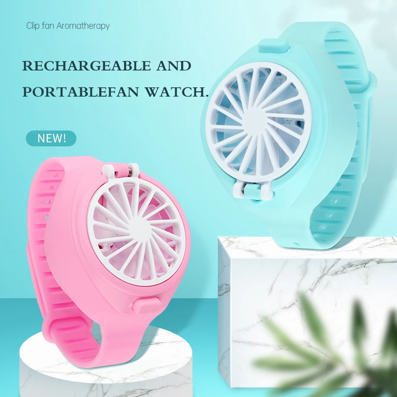 

NEW Portable Watch Cooler Mini Watch Simple Fan Folding Fashion Pocket Small Fan Third Gear Electric Fan Watch for Children Home