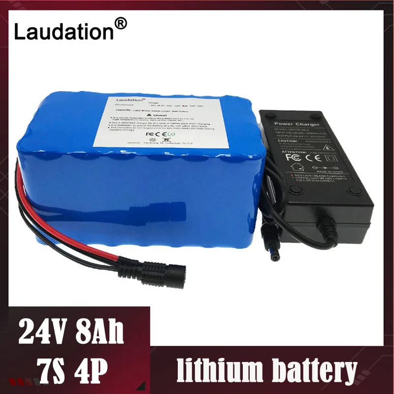 Laudation 24V 8Ah/10Ah/12Ah батарея для электрического велосипеда BMS 29 4 V 18650 чехол 250W 350W