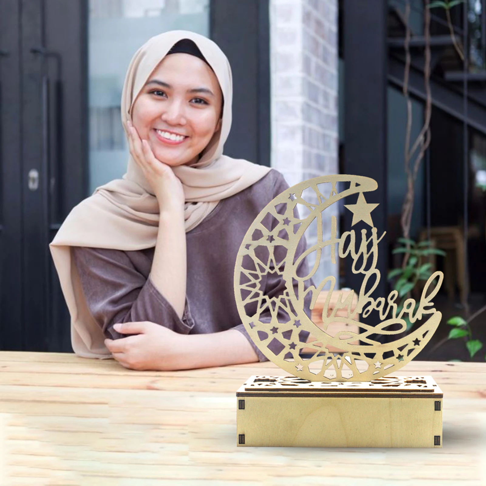 

Ramadan Decoration Ornament LED Light Palace Eid Mubarak Decor Muslim DIY Craft Suppiles Ramadan Decoration For Home Party