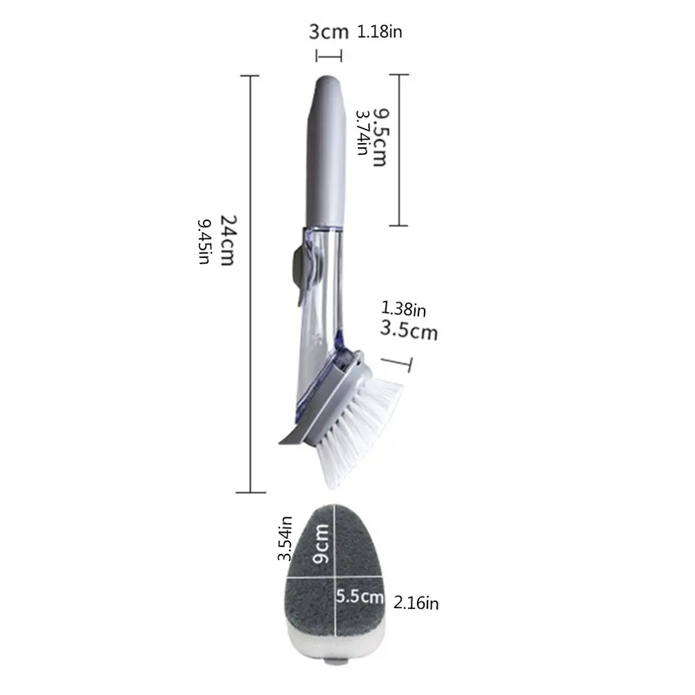 Щетка для мытья с длинной ручкой Pp + губка нейлоновая щетка посуды артефакт