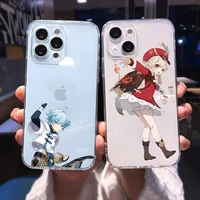 genshin impact game fashion design phone case for iphone 13 12 11 8 7 plus mini x xs xr pro max transparent soft