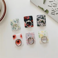 cute glossy popular flower expanding phone stand grip talk finger rring support anti fall foldable phone holder for iphone 12 13