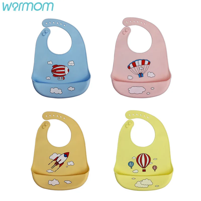 

Детские товары Warmom, водонепроницаемый детский слюнявчик из пищевого силикона, милый мультяшный мягкий удобный детский Слюнявчик