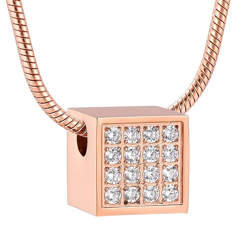 IJD12841 нержавеющая сталь Mini Cube кулон кремационной урны Human/Pet Keepsake памятный для