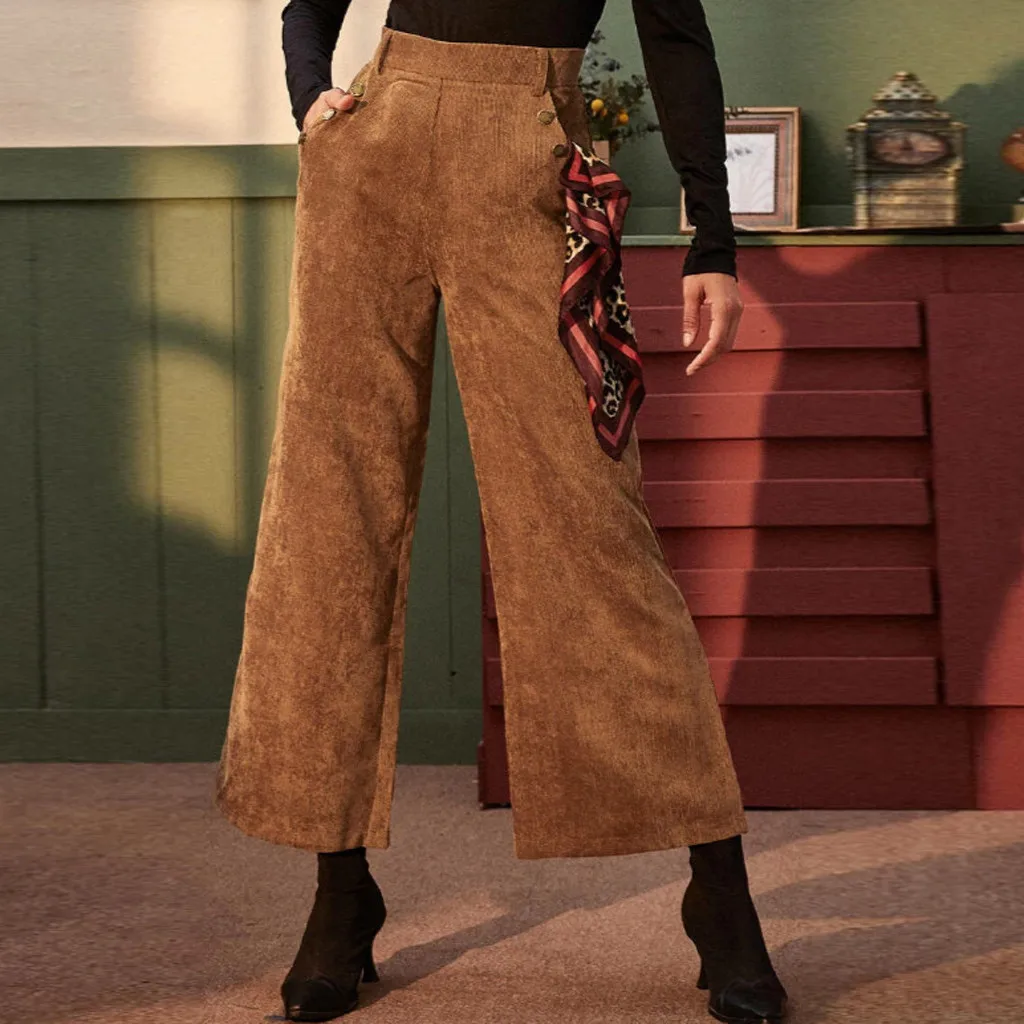 

Womail Women Pant New Autumn Winter Warm Corduroy High Waist Pants Vintage Female Harem Pants Corduroy Sweatpants Pantalon Mujer