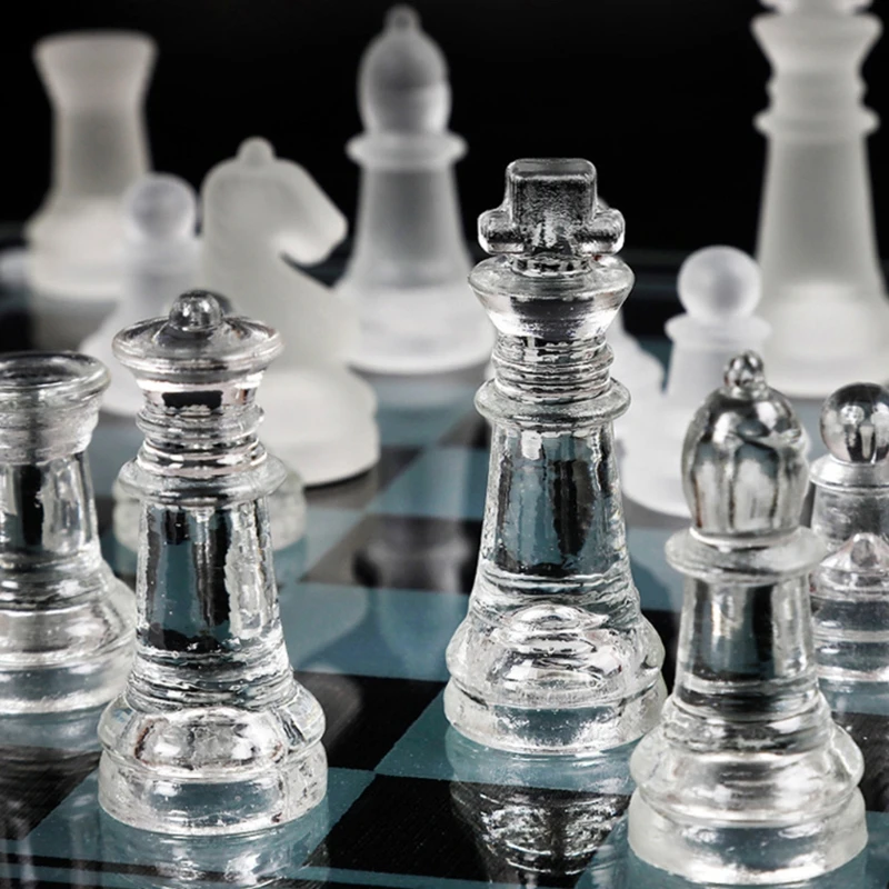 

Chess Chess Board Glass Chess Pieces Non-folding Board Decoration 62KF