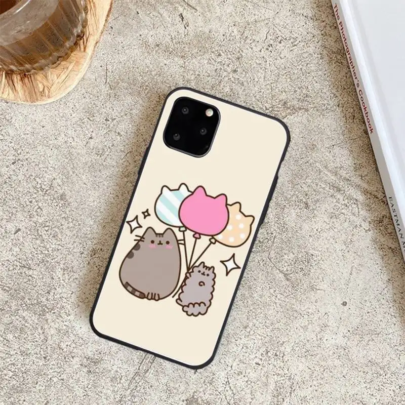 

Pusheen Cat Black Soft Phone Case For Iphone 6 6s 7 8 Plus XR X XS XSmax 11 12 Pro Mini Max