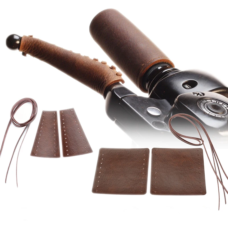 Коричневый Heavy Duty из искусственной кожи ручки мотоцикла Ручка Дроссельной