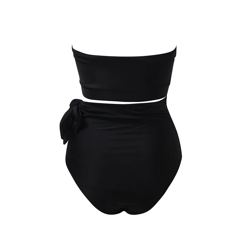 

Black High Waist Swimsuit Women 2021 Plus Size Swimwear Bikini Push Up Bathing Suit Swimming Suit Women 2 Pieces Beachwear