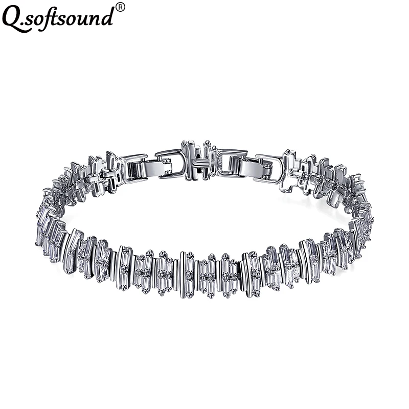 Роскошный Теннисный браслет и браслеты с кубическим цирконием для женщин