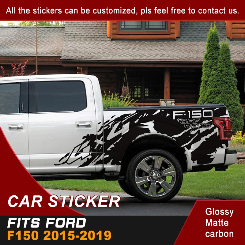 

Car Decals Fit For Ford F150 2015-2019 Pickup Rear Trunk Tail Box Bed 4x4 Off Road Mud Vinyl Car Accessorises Stickers Custom
