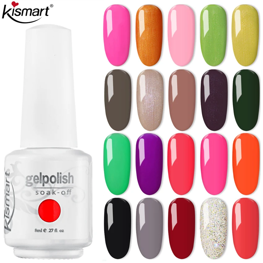 

Kismart Nail Gel Manicure for Nails Semi Permanent Varnish Gel Polish UV LED Nail Art Soak Off Gel Nail Polish UV Gel Varnish