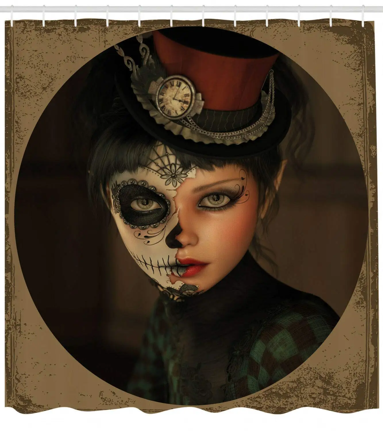 Сахарный Череп фон узор занавеска для душа 3D печать|Шторы душа| |