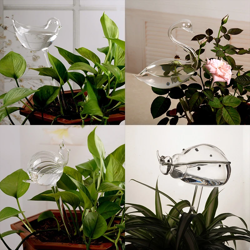 

Plant Automatic Self Watering Device Glass Cute Swan Shape Plant Watering Device Sprinkler Garden Flower Self Watering Container