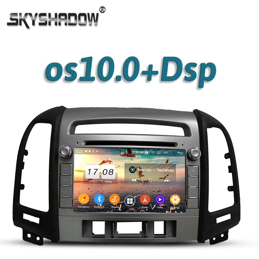 Автомобильный dvd плеер DSP 2din 4G + 32G 8Core Android 10 GPS Google map RDS радио WIFI Bluetooth 5 0 для Hyundai Santa Fe