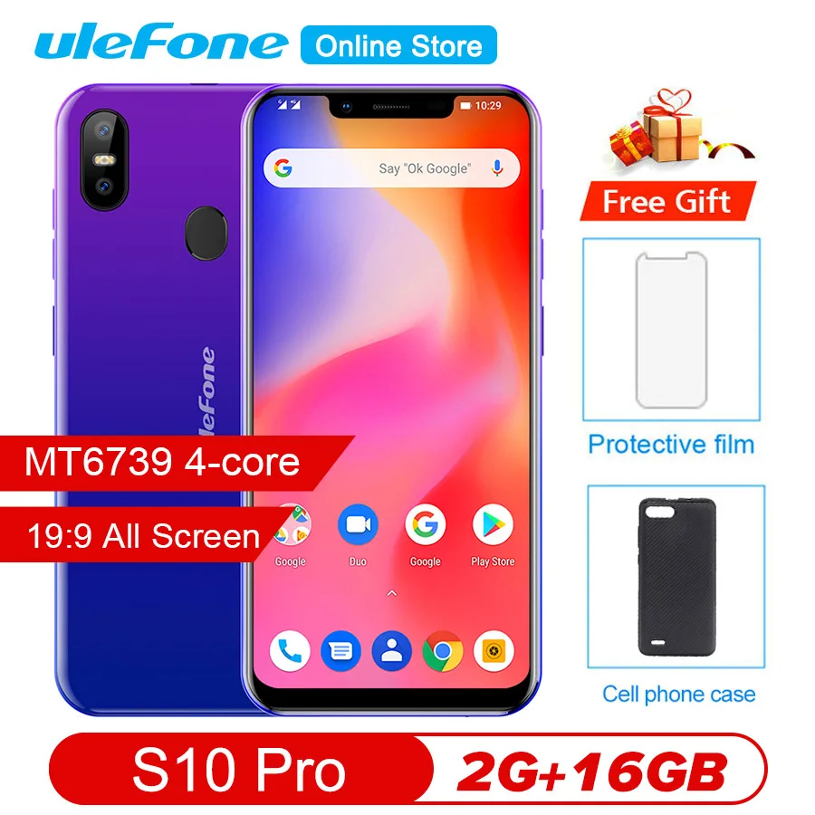Чехол накладка Ulefone S10 Pro Android 8 1 5 7 'ཏ:9 MT6739WA Quad core 2 Гб Оперативная память 16