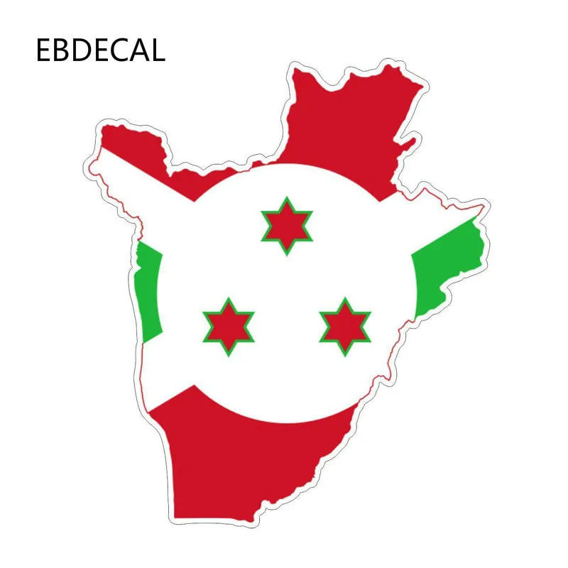 EBdecal креативный флаг Бурунди карта для Авто/бампер/окно/наклейка на стену