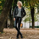 Черные женские брюки Shascullfites из искусственной кожи, зимние теплые брюки из искусственной кожи с флисовой подкладкой, брюки пуш-ап