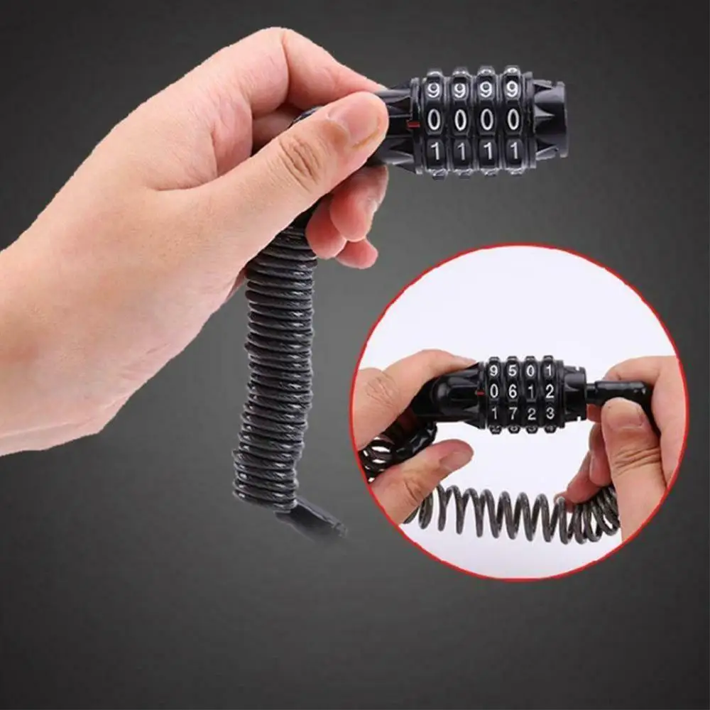 

Mini Portable Spring Anti-theft Bicycle Code Lock 3 Combinat Spring Digits Lock Password Security Wire Bike Lock Disc Cable N7G1