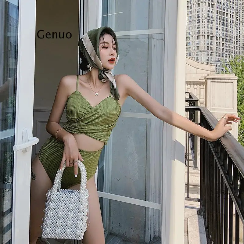 Купальный костюм женский бикини Цельный купальник для плавания пляжная одежда с