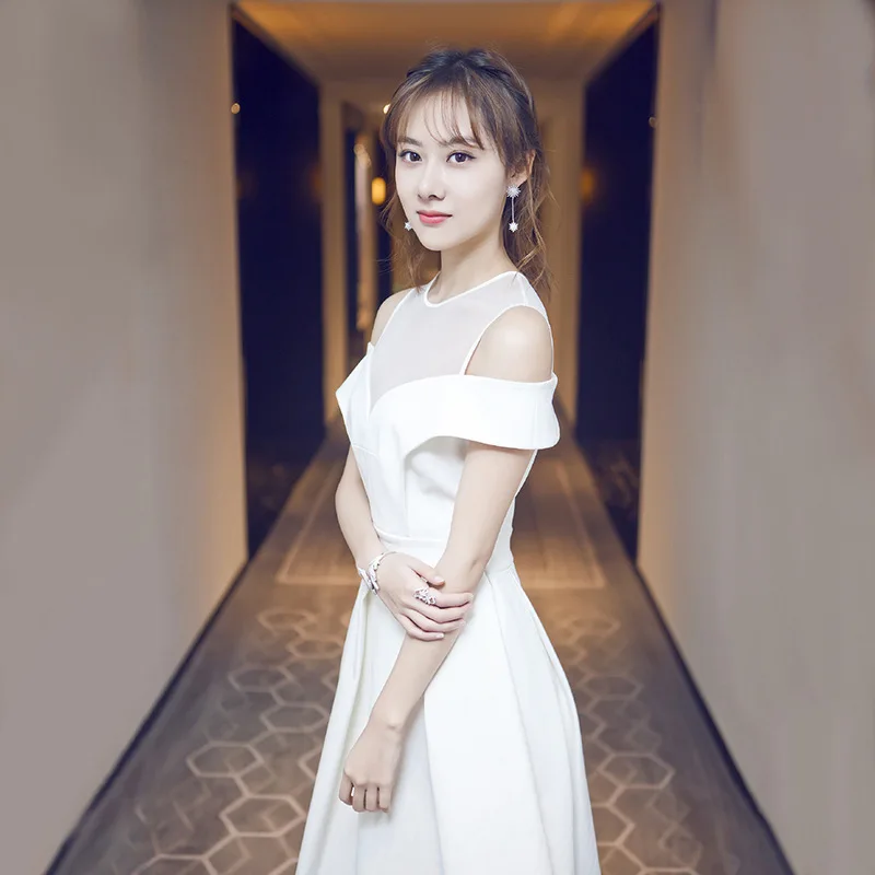 Белый женское обтягивающее платье элегантное Королевское Платье принцессы для