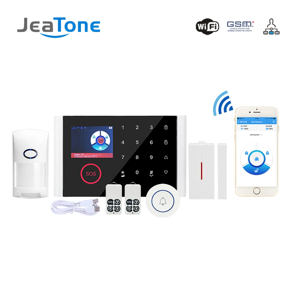 Jeatone Беспроводная GSM сигнализация домашняя охранная DIY комплект ЖК дисплей