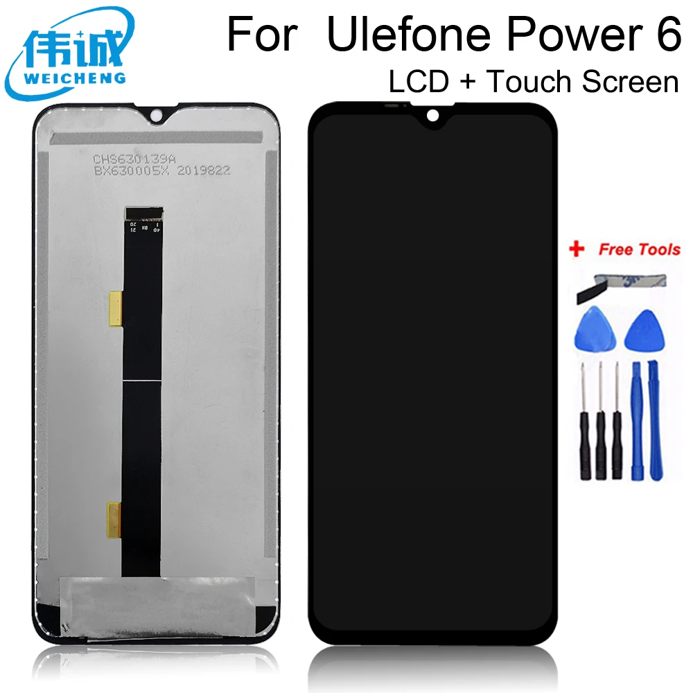 Для Ulefone Power 6 ЖК дисплей и кодирующий преобразователь сенсорного экрана в сборе