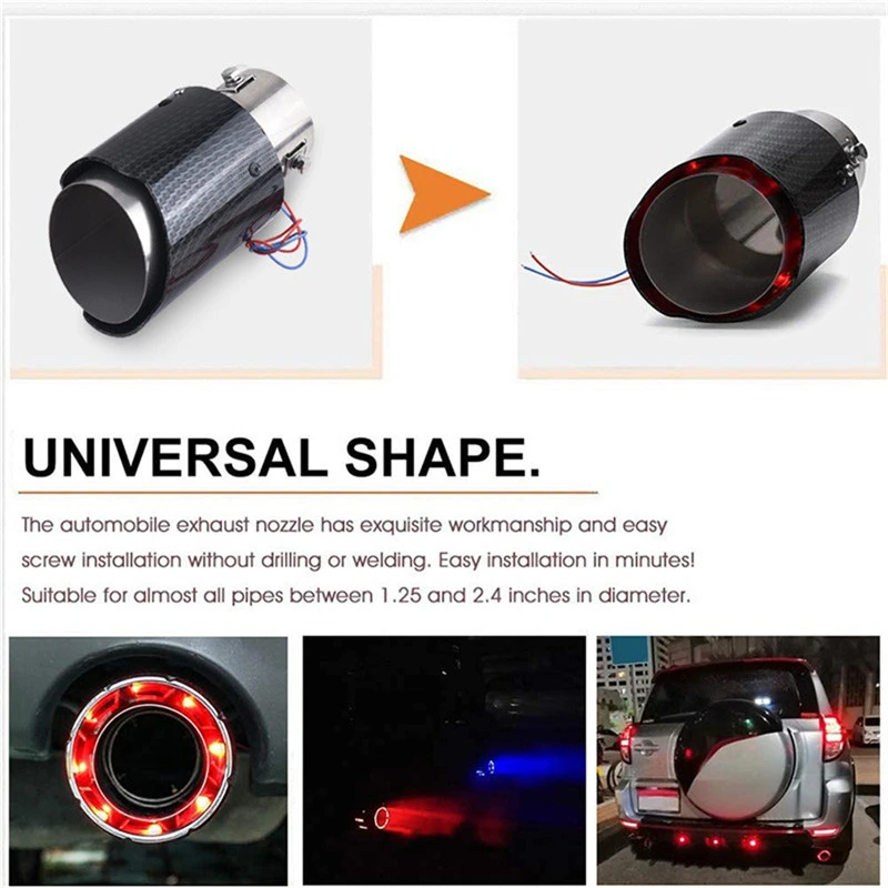 Выхлопная труба SPEEDWOW Универсальный светодиодный глушитель модифицированный с