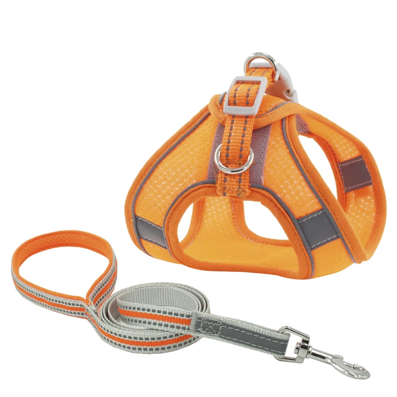 

Spring and Summer New Style Pet Dog Cat Vest Type Reflective Chest Harness Traction Rope Small Dog Cat Harness Traction