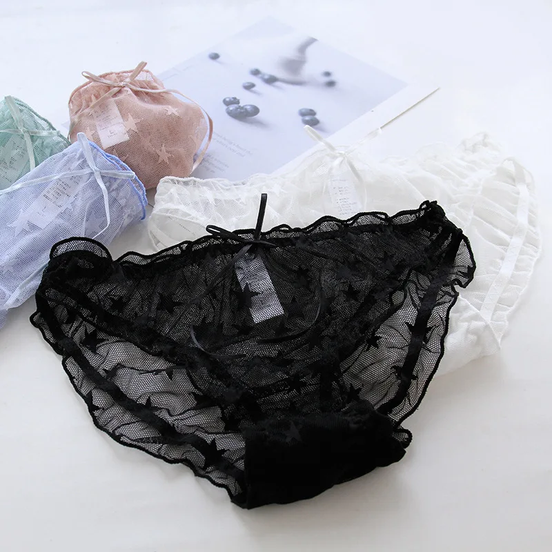 Нижнее белье для девочек 4 шт./лот кружевные трусики с низкой талией молодых