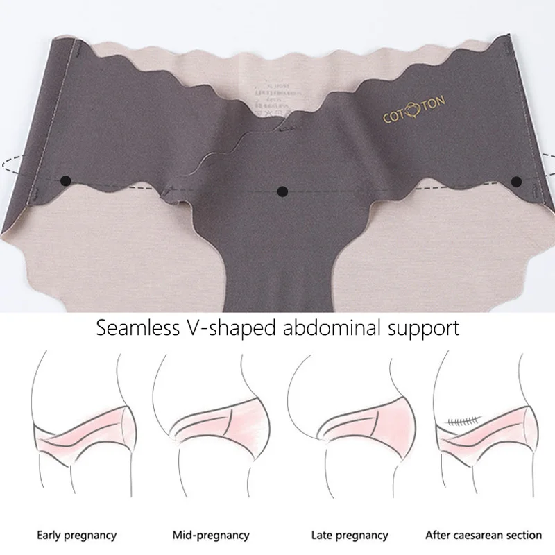 3 шт. женские бесшовные трусики для беременных Модальные трусы двухслойные