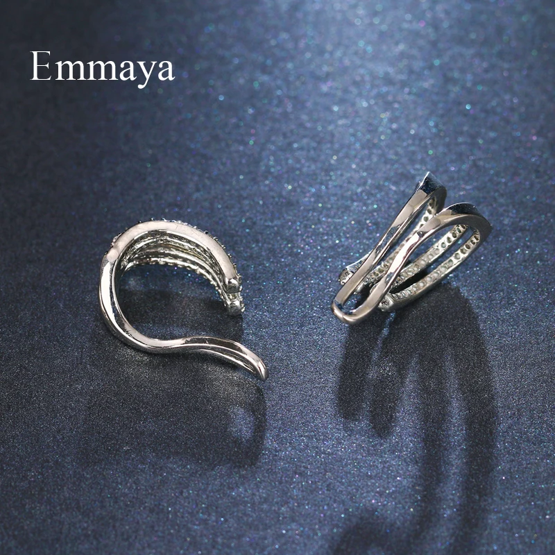 Клипса для ушей Emmaya Очаровательная изогнутая полная фианита женщин новые