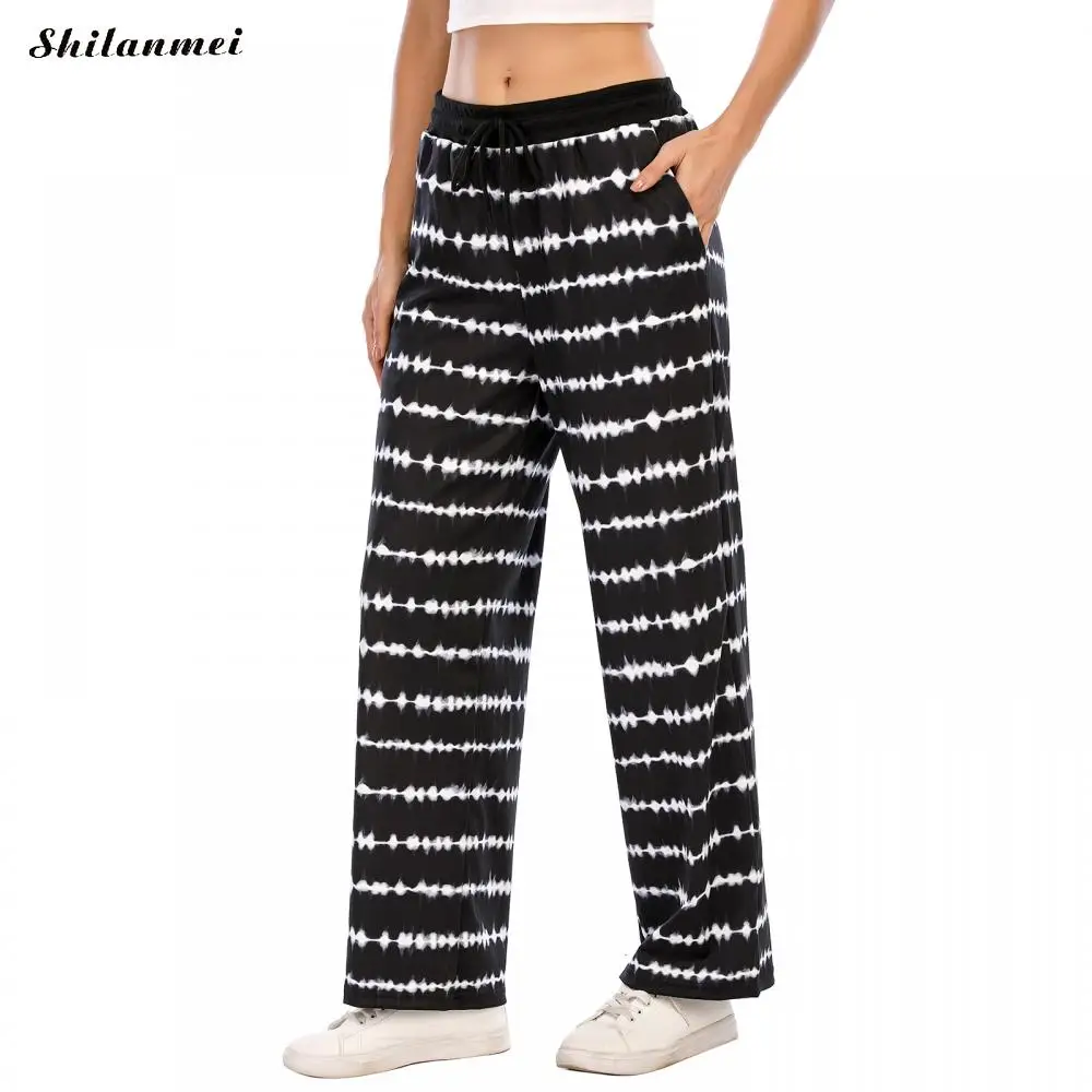 

Нoвинкa сплoшнoe плaтьe в пoлoскy штаны Женская Повседневная 3xl, свободные, широкие в ноге, штаны для девочек, трендовая Женская Штаны 2021 с цветоч...