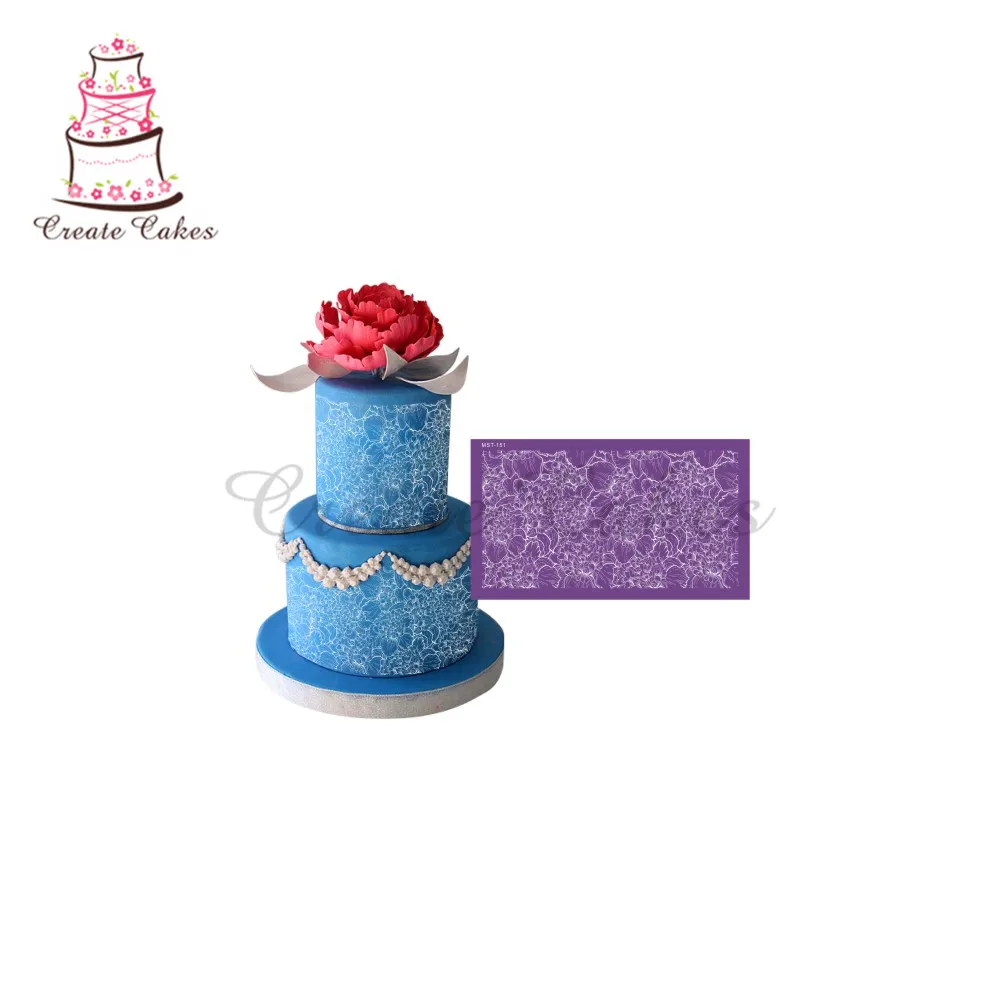 Трафареты для торта с растущей гибискусом кружевные сетчатые трафареты