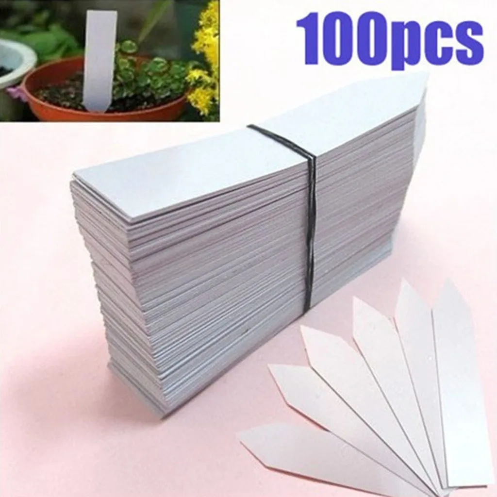 

100pcs Plastic Plant Tags Garden Plant Labels Nursery Markers Flower Pots Seedling Labels Mark Garden Accessories 10X2cm