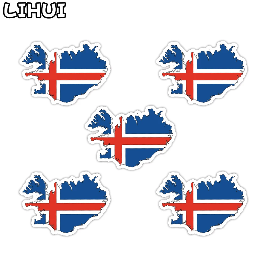 

5 PCS Iceland Flag Sticker Countries Map Travel Stickers for Laptop Luggage Suitcase Motor Car Bike Scrapbooking Decals Kids Toy