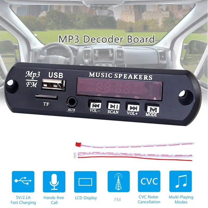 Cewaal DC5V автомобиль MP3 WMA декодер доска аудио модуль USB FM TF радио для автомобиля