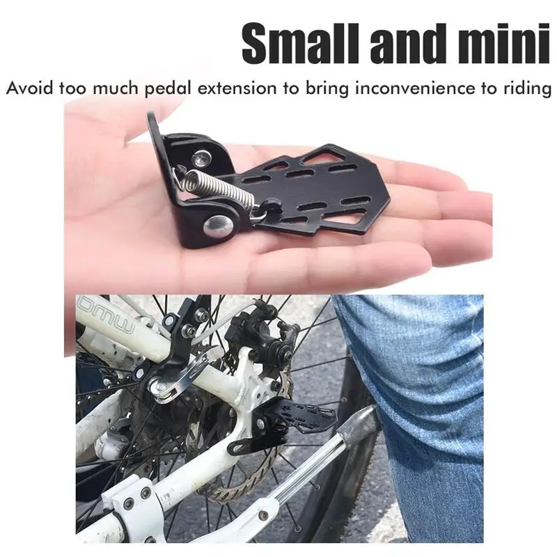 Черные велосипедные зажимные стальные осевые складные подножки для горных