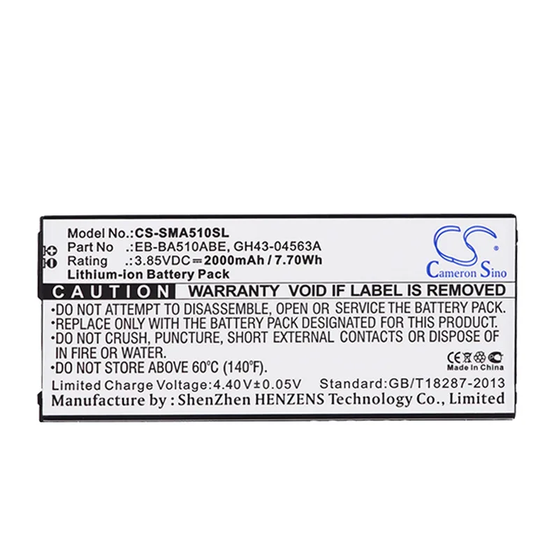 

CameronSino for SAMSUNG Galaxy A5 2016 Duos SM-A5100 SM-A510F SM-A510F/DS SM-A510K SM-A510L SM-A510M/DS SM-A510S battery