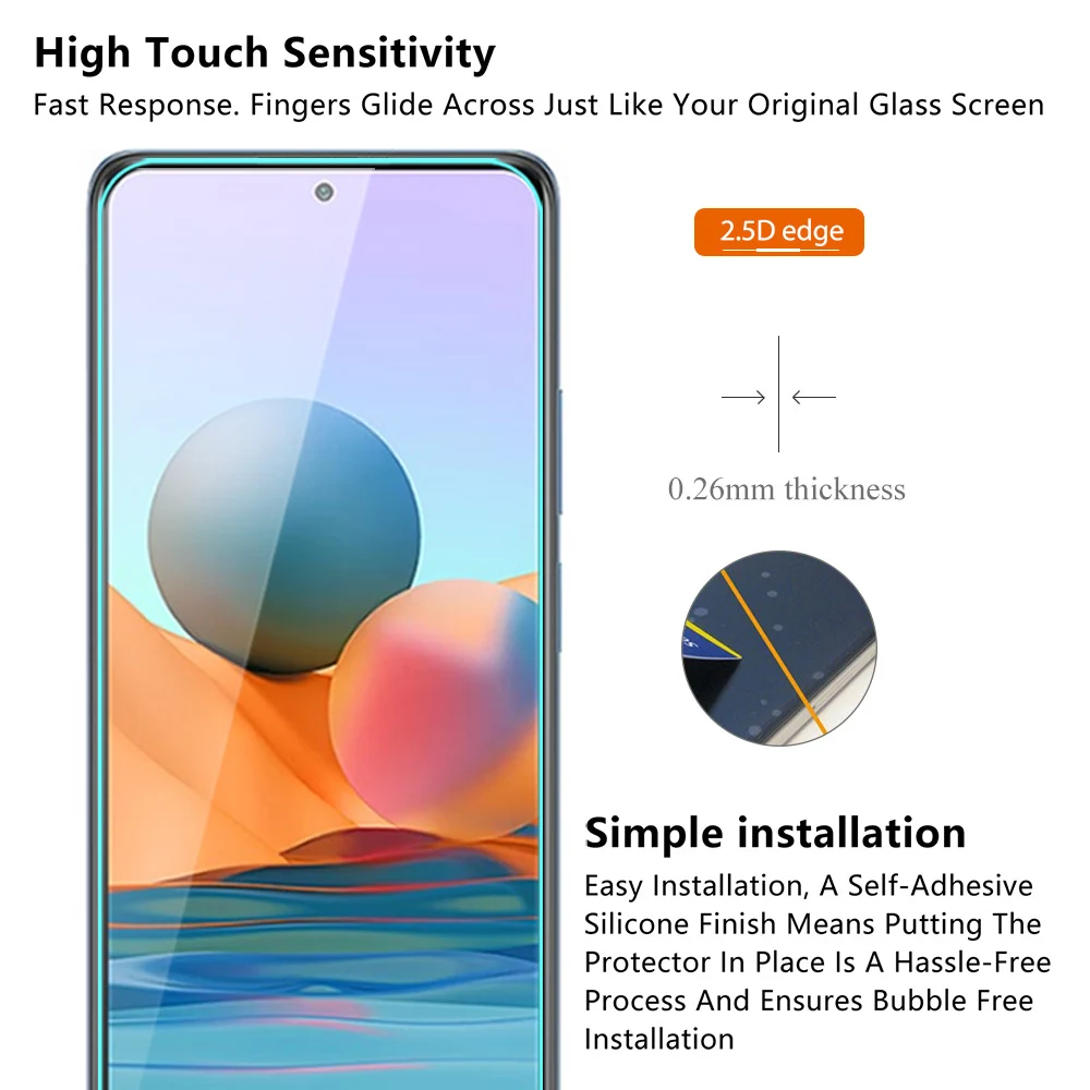 2pcs for readmi note 10 pro glass tempered glasses for xiaomi redmi note 10 note10 pro glas anti-scratch screen protectors film