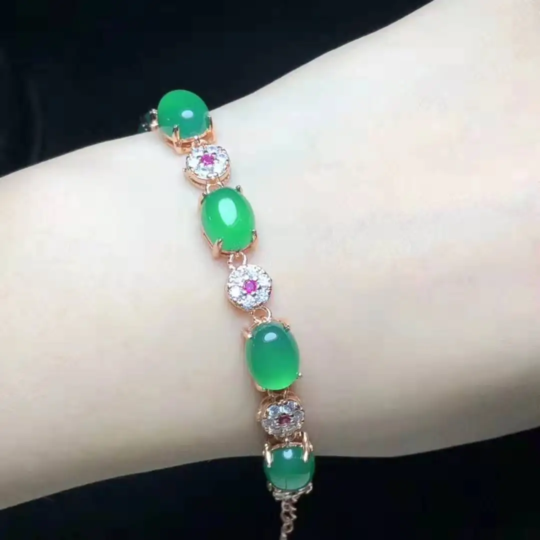 Дизайнерские товары высокого ледяного типа зеленое голубиное яйцо браслет с