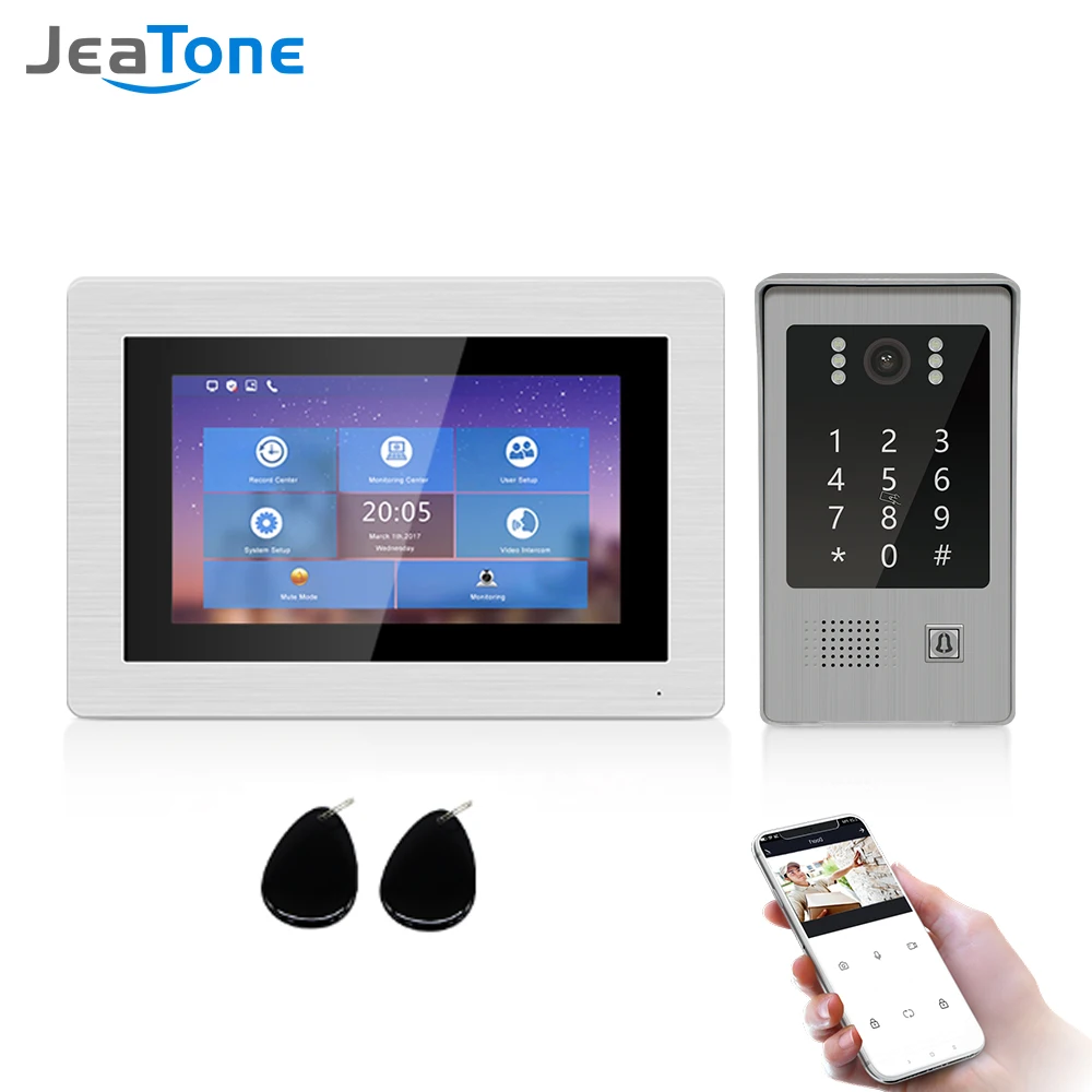 Jeatone Wifi Home Video Intercom Video Door Phone for Apartment Doorbell Camera with Motion Detection Support Remote Unlock enlarge