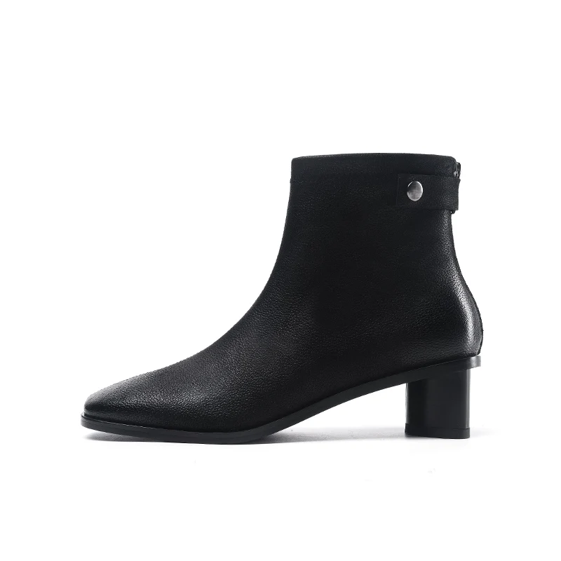 J323 женские туфли из натуральной кожи с круглым носком элегантные ботинки на