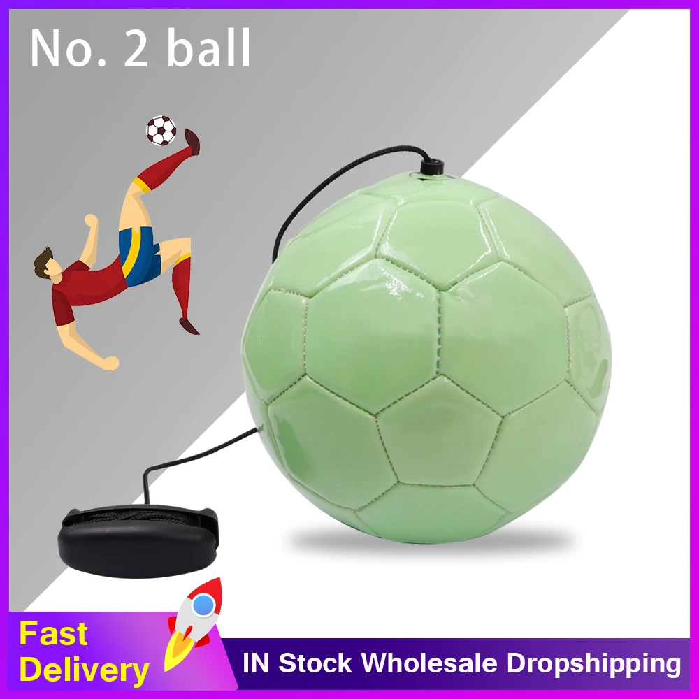 

Beginner Football Training Fluorescence Ball Kick Soccer Ball TPU Size 2 Rope Touch Solo Kickwith String Trainer Practice Belt