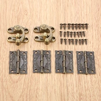 2pcs antique bronze jewelry wooden box latch hasp clasp 2933mm 4pcs furniture decorative cabinet hinge 3623mm hardware