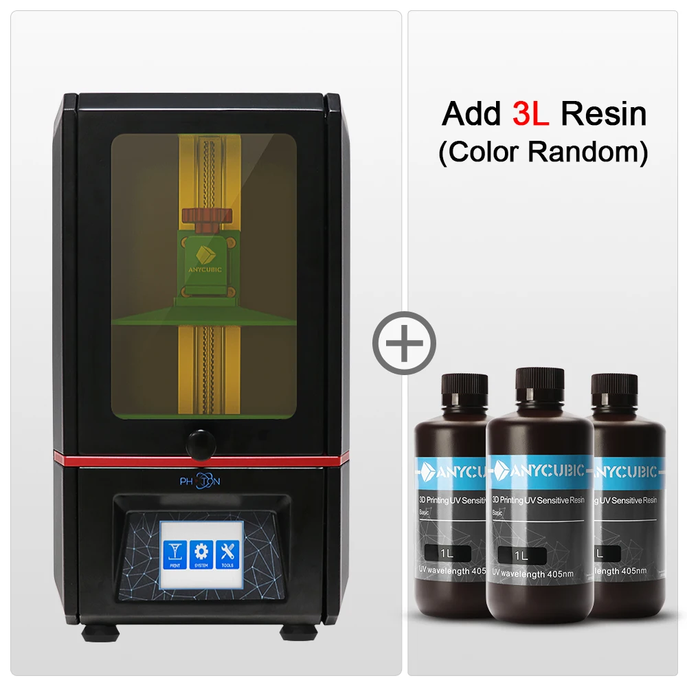 Photon Add 3L Resin ANYCUBIC Фотон Смола 3D Drucker UV lcd Drucker Druckbereich von 115x65x155 мм 2,8 Zoll сенсорный экран - Цвет: Photon Add 3L Resin